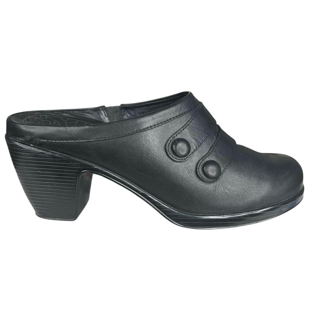 Dansko Women’s Blake Black Leather Button Mule Size 39 US 8.5/9